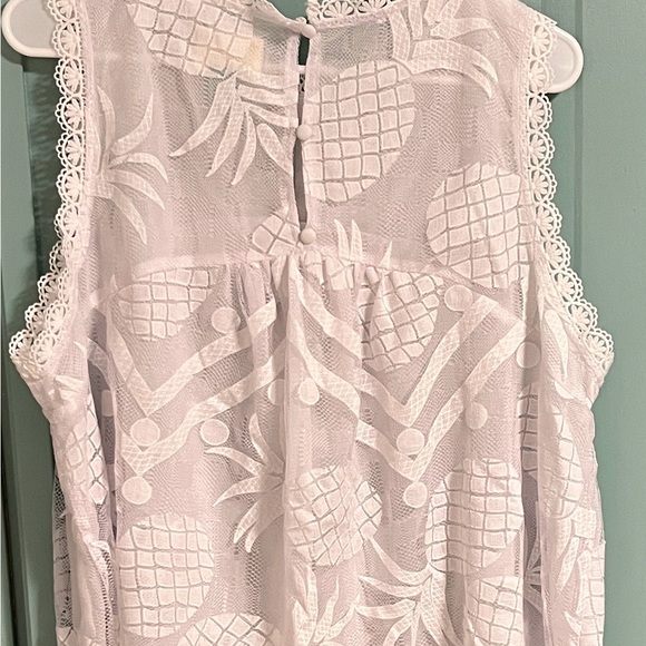 Anthropologie White Sheer Lace Blouse - Picture 4 of 5